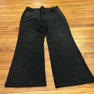 LAUREN RALPH RALPH appliqué embellished jeans size 12